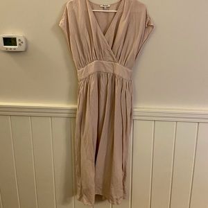 Madewell Linen Midi Dress in Pale Rose